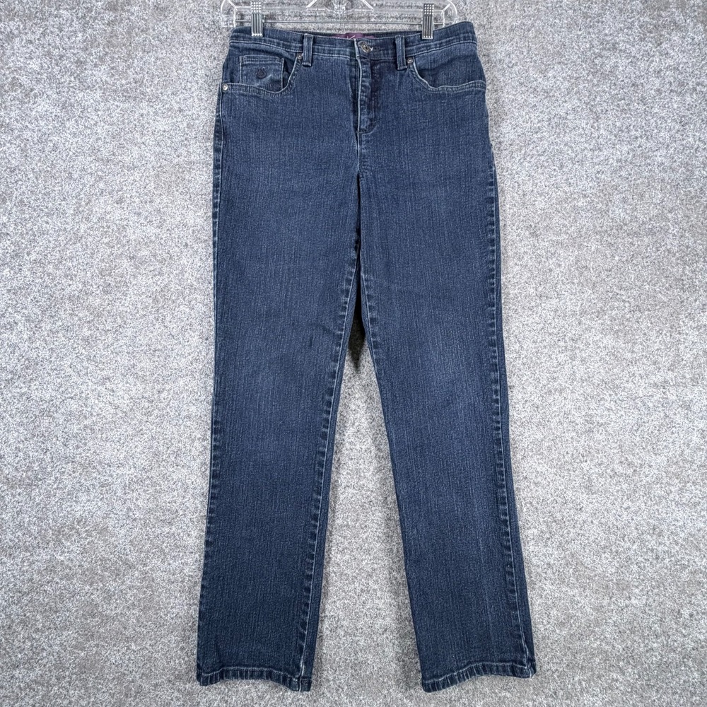 Gloria Vanderbilt Amanda Jeans Womens 8 Blue Denim Cotton Mid Rise Tapered Leg